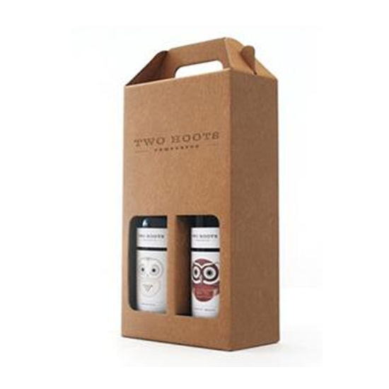 Eco-Friendly Brown Kraft Paper Coffee Wine Carrier