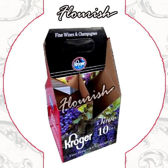 White Corrugated Paper Wine Bottle Packaging Basket Box