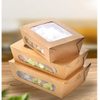 Recyclable Original Brown Kraft Paper Office Lunch Box with WIndow
