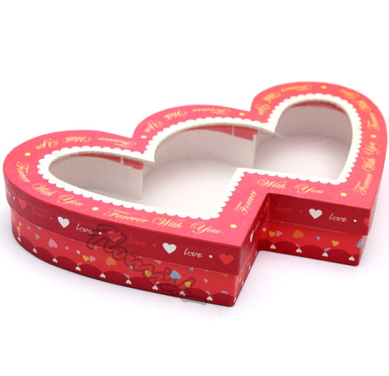 Red Vanishing Square Cardboard Confection Box with Tray