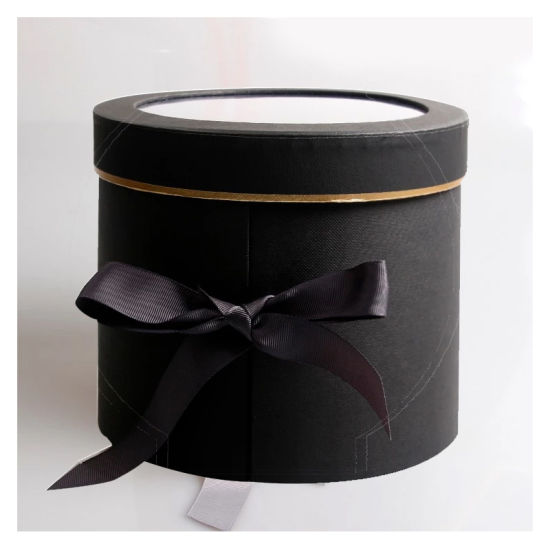 Custom Flower Printing White Cardboard Wedding Gift Packaging Round Box