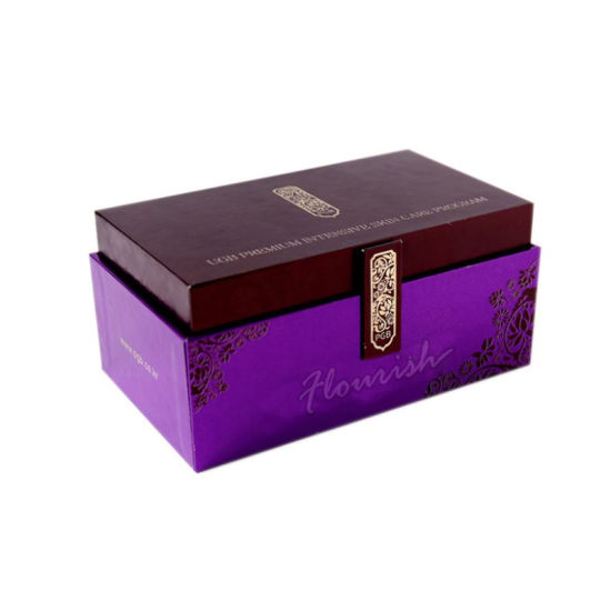 Elegant Purple Cardboard Makeup Packaging And Storage Paper Box