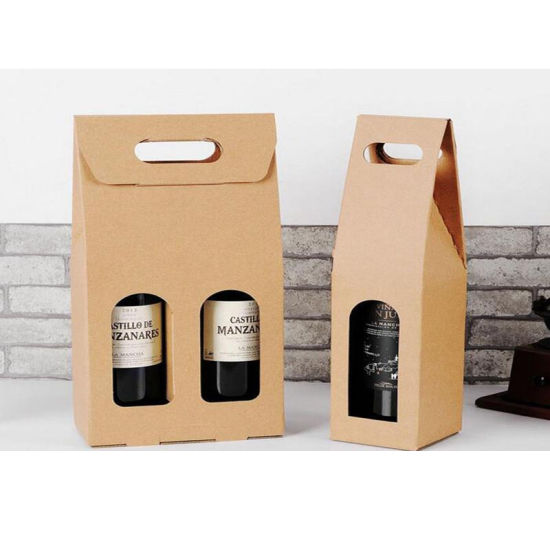 Brown Kraft Paper Wine Champagne Beer Drinks Packaging Bag 