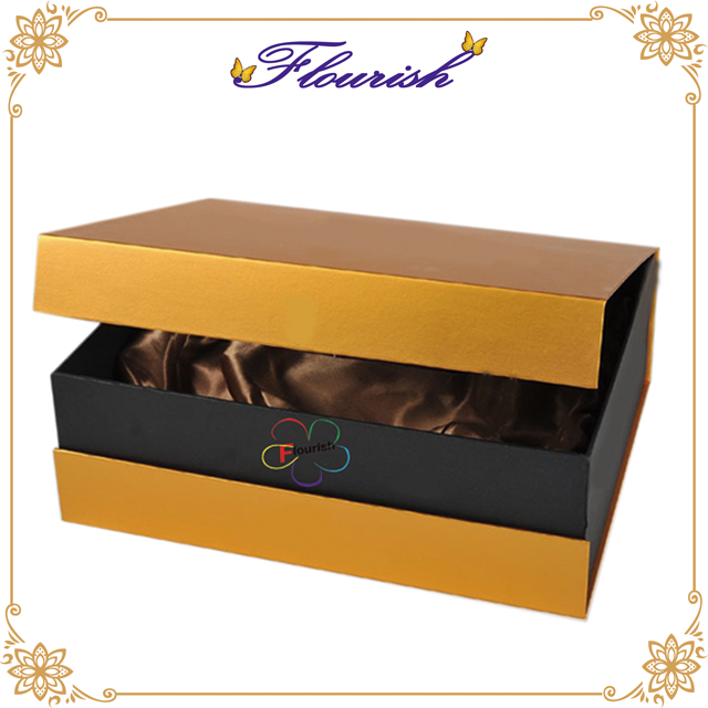 Gold color flip top wine box