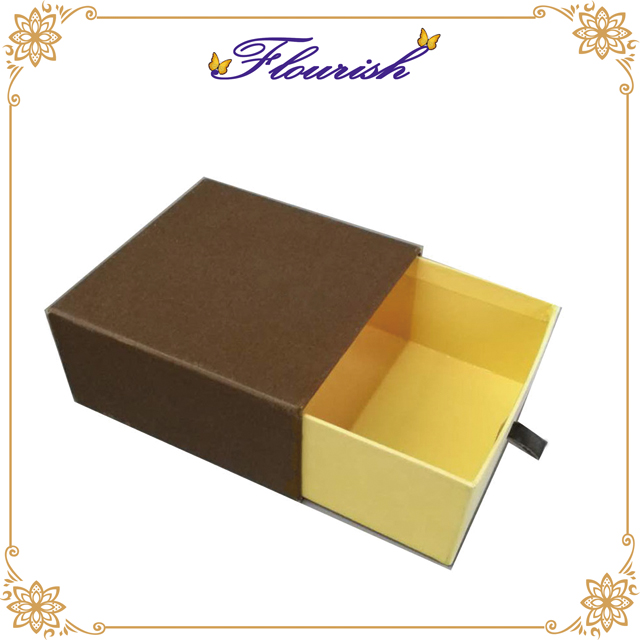 drawer type cardboard box brown