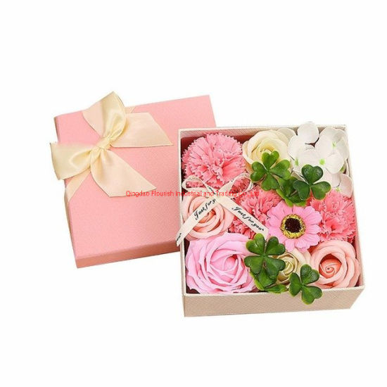 Fashion Square Cardboard Flower Shopping Wrapping Packaging Paper Gift Box