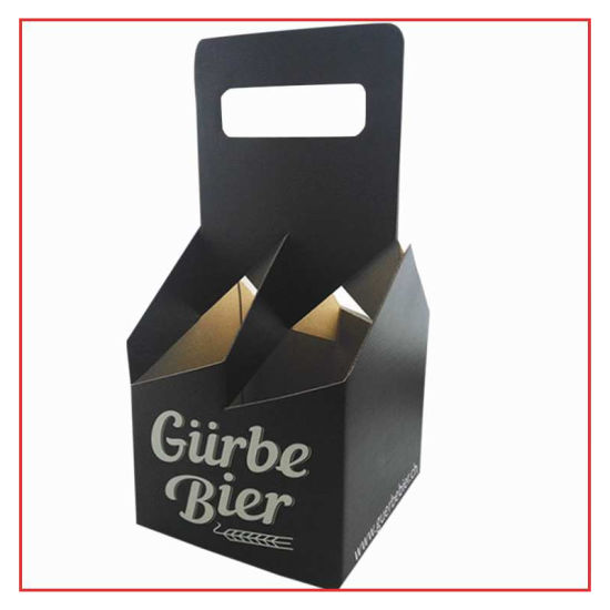 White Corrugated Paper Wine Bottle Packaging Basket Box