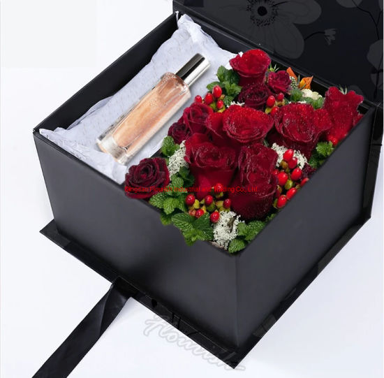 Gold Stamping Purple Cardboard Bouquet Surprise Box