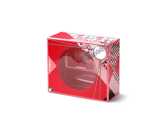 Custom Logo Square Shaped Cardboard Paper Gift Packing Boxes with Clear Window 