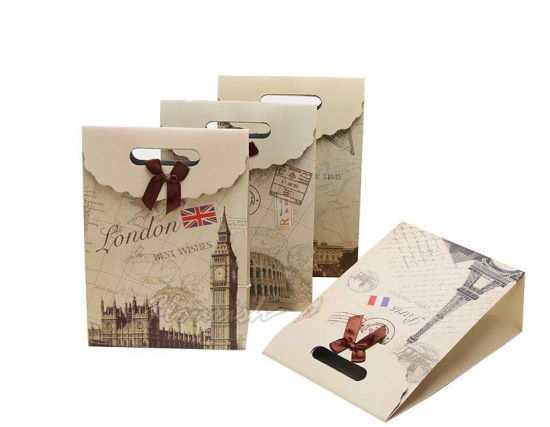 Rigid Brown Kraft Paper Diecut Bag