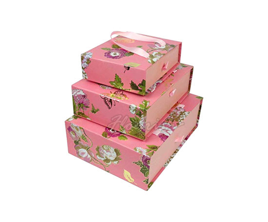 Romantic Green Florist Favor Printing Wedding Gift Nesting Box 