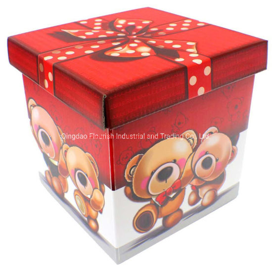Large Size Full Color Printing Wedding Favor Gift Packaging Box with Ribbon Bow Tie