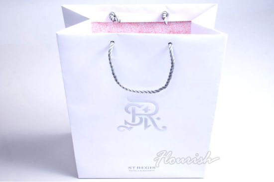 Coated Ladies Shopping Wrapping Cardboard Paper Hand Bag 