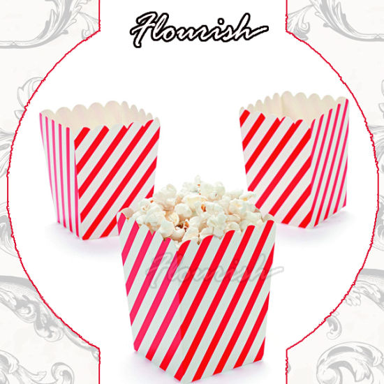 Top Quality Food Grade Glossy Laminated Popcorn Bucket Packaging Paper Box