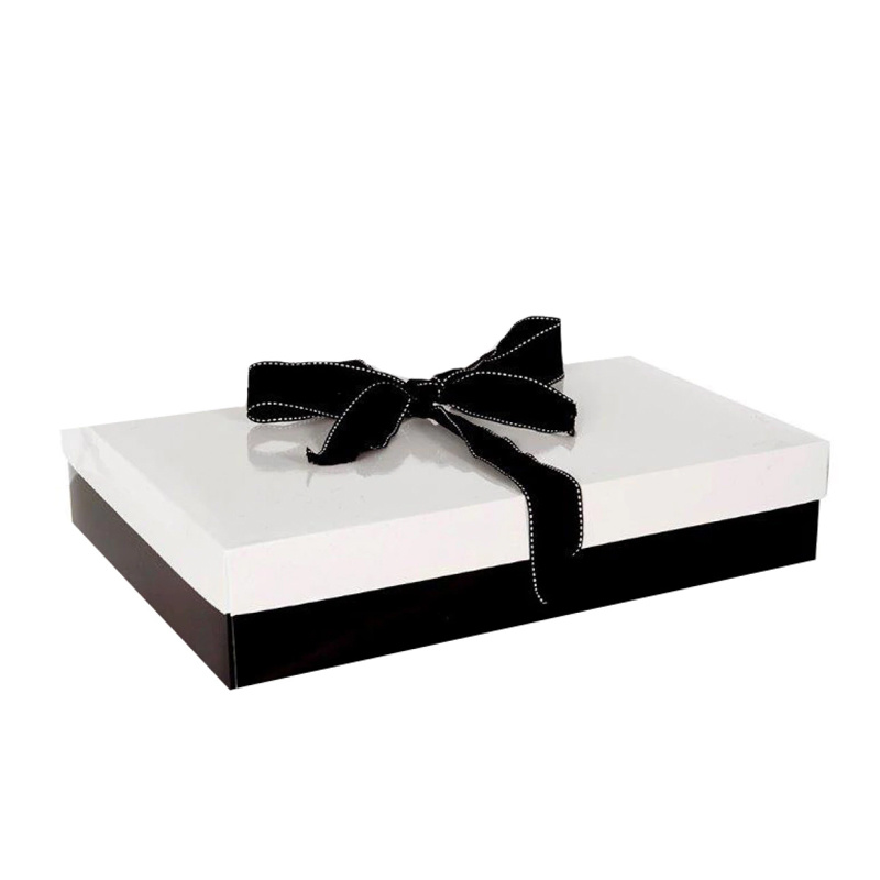 Lid and Base Type Rectangle Shaped Surprising Gift Box With Ribbon