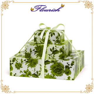Romantic Green Florist Favor Printing Wedding Gift Nesting Box 