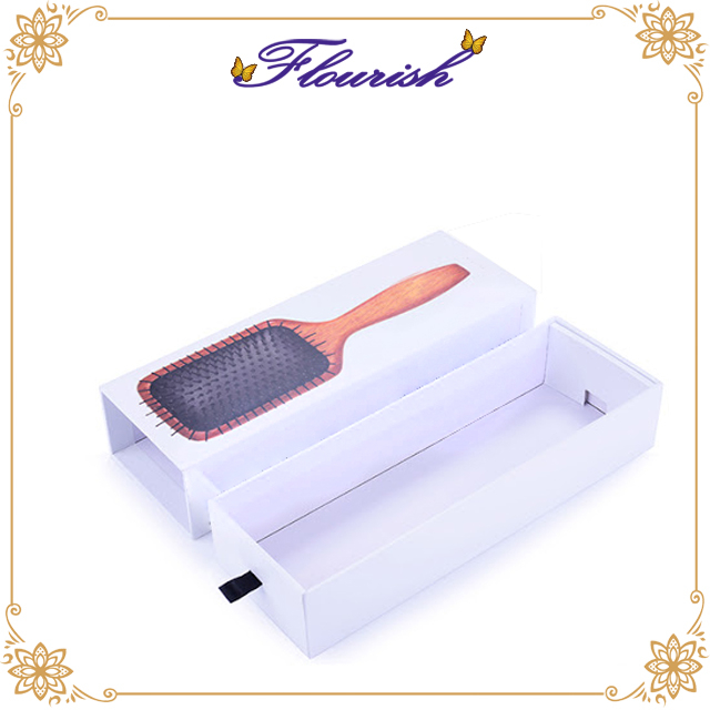 White Paperboard Hair Brush Packaging Sleeve Box