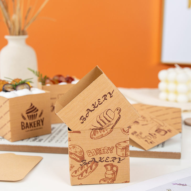 Eco-friendly Recyclable Kraft Paper Packaging Cake Box
