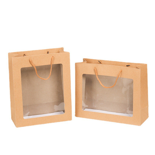 Wholesale Eco-friendly Recyclable Kraft Paper Shopping Bags With Window