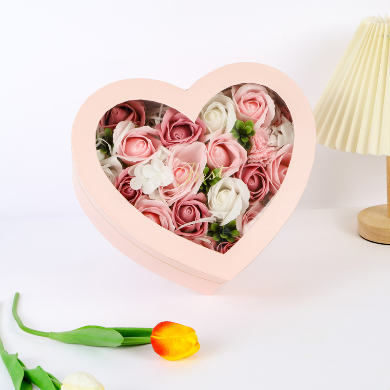 China Manufacturer Qingdao Factory Wholesale Heart Shaped Flower Box With Window