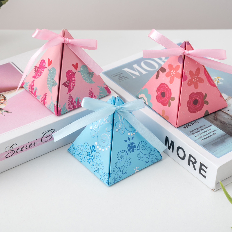 Custom Logo Printed Triangular Candy Box,Christmas Gift Box