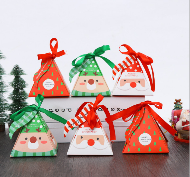 China Wholesale Custom Logo Printed Triangular Candy Box,Christmas Gift Box