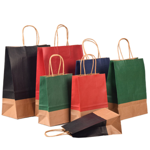 China Wholesale Eco-friendly Recyclable Kraft Paper Packaging Gift Bags,Twisted Handle Bags