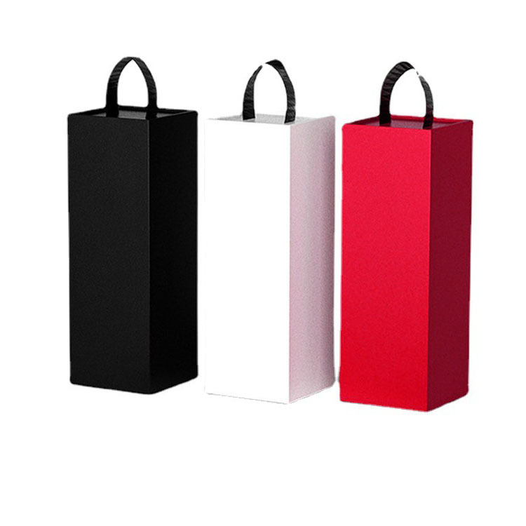 Rigid Custom Brand Logo Printed Wine Packaging Box With Handle