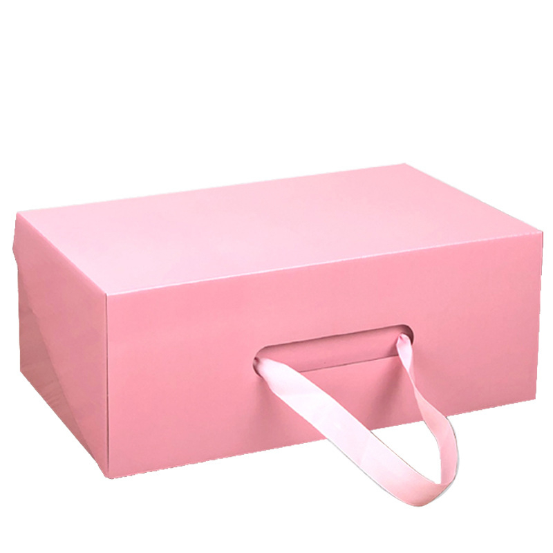 Custom Logo Printing Christmas Gift Boxes,E-commerce Shipping Box,Corrugated Carton Box With Ribbon Handle