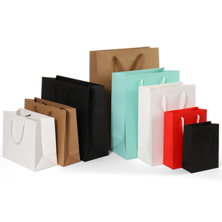 Custom Logo Printing Eco-Friendly Kraft Paper Packaging Recyclable Gift Bag