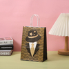 Black Kraft Paper Packaging Bags For Halloween Christmas Candy Gift
