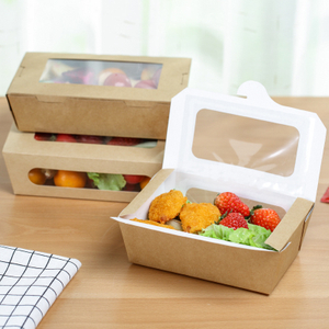 China Manufacturer Wholesale Eco-friendly Kraft Paper Packaging Food Box,Fast Food Snack Box With Window