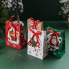 Custom Christmas Xmas Festival Pattern Kraft Paper Bags with Handle Holiday Pattern Gift Packaging Packing Bag Customization Shopping Bag for Chocolate Appeal