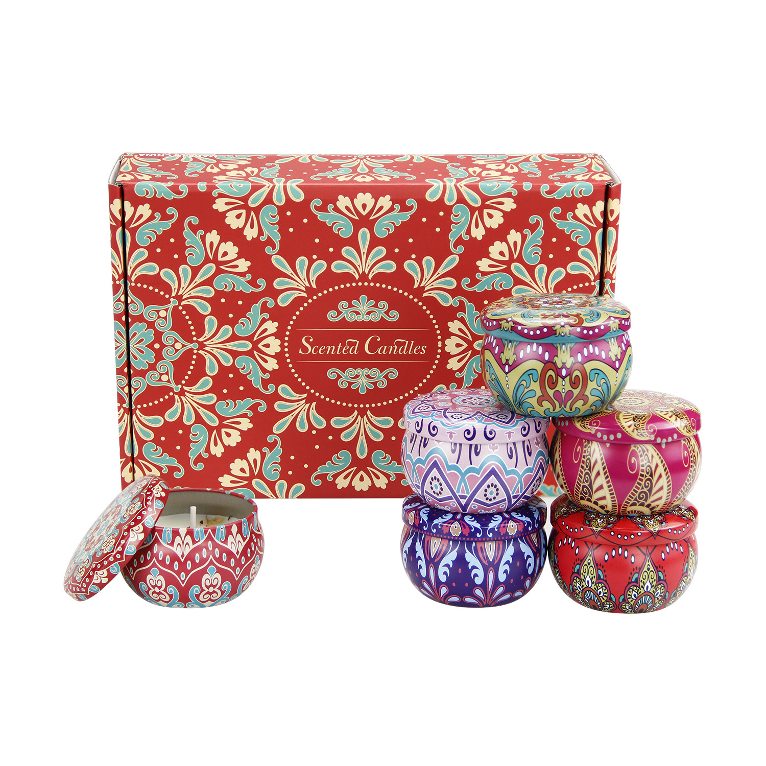 Custom Offset Print Online Shop Scented Candle Aroma Home Fragrance Delivery Mailing Packaging Corrugated Mailer Box for Christmas Xmas Halloween New Year