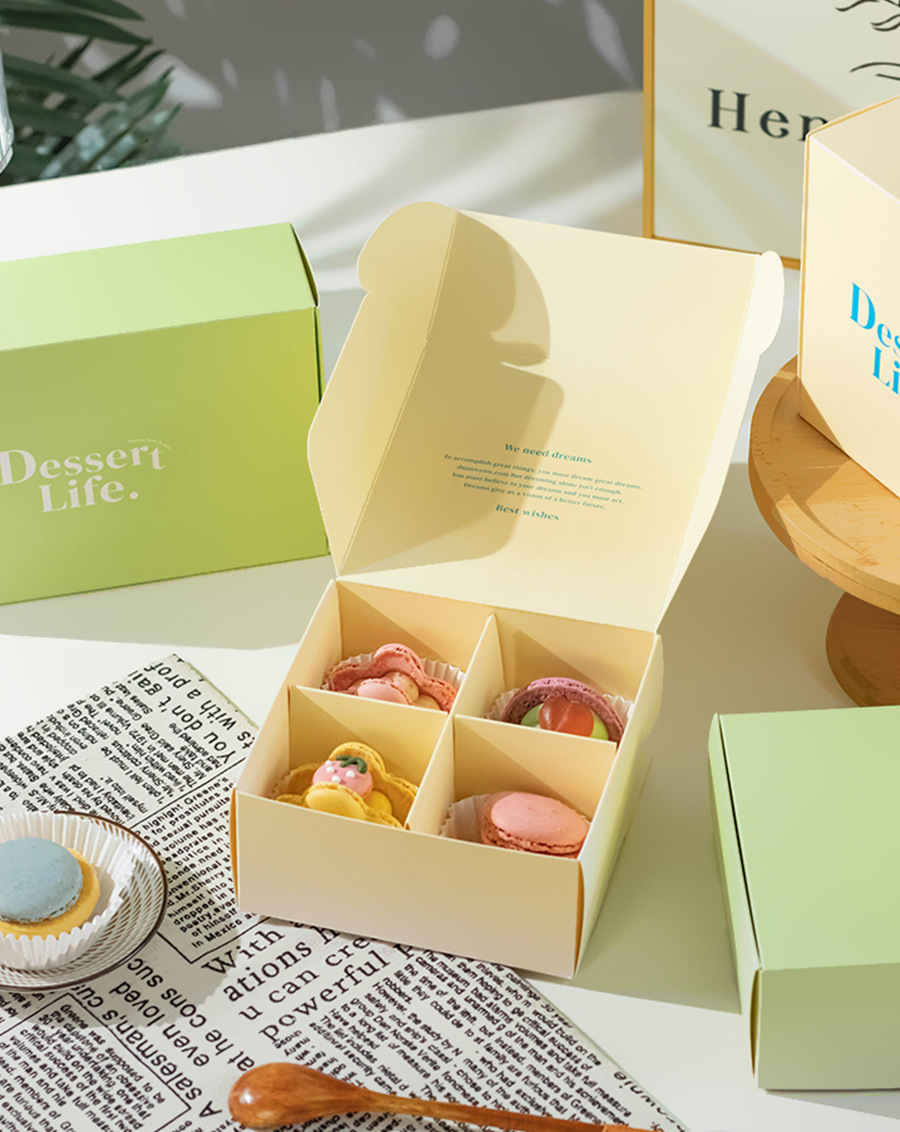 Wholesale Food Grade Kraft Paper Cardboard Cake Packaging Box Bakery Packaging Mailer Custom Printed Cupcake Dessert Packaging Paper Boxes