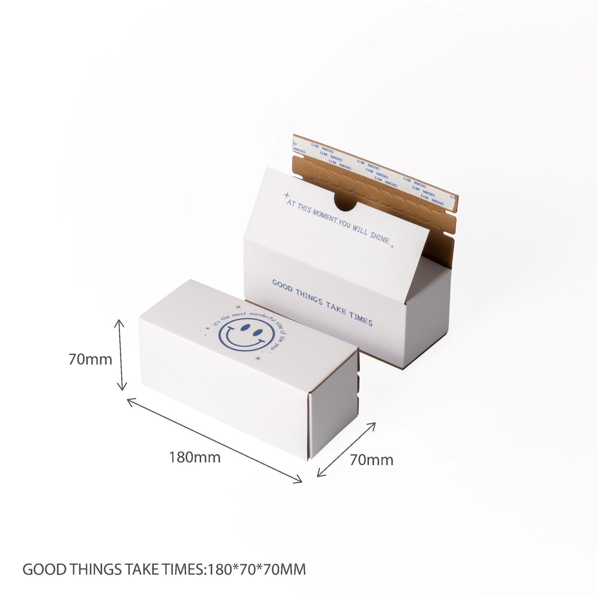 Self-Adhesive Recycled Corrugated Kraft Paper Aircraft Shipping Packaging Boxes Embossing Logo Zipper Tear Off Strip Matt Box for E-Commerce Online Shop