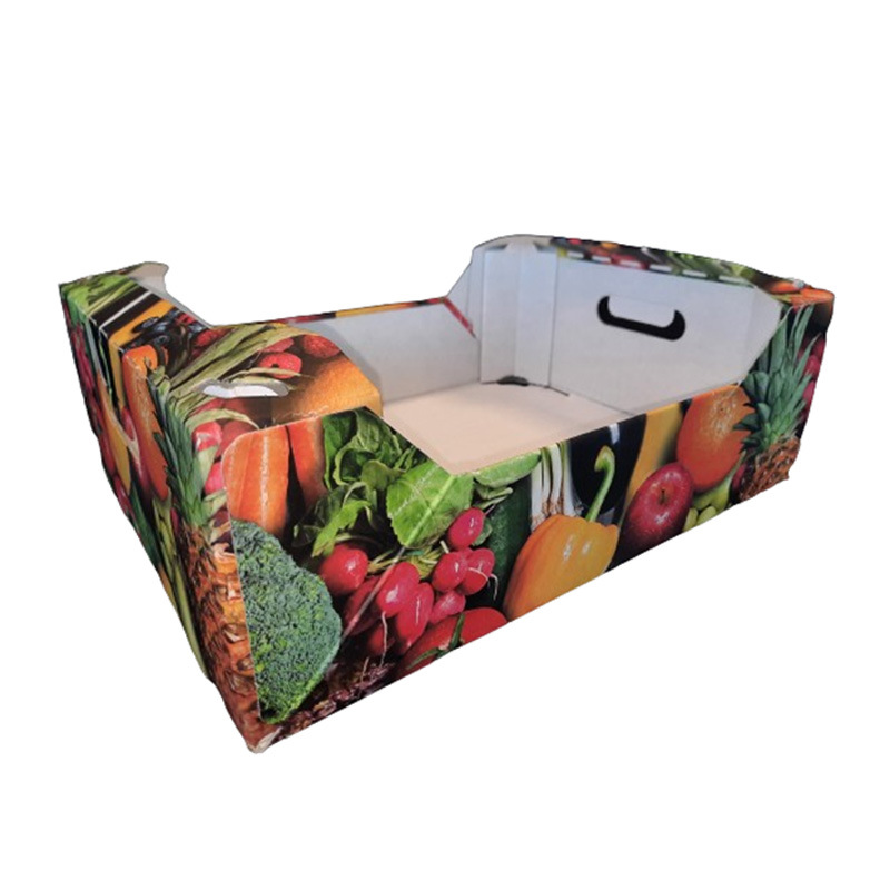 Printed Corrugated Cardboard Paper Cherry Avocado Pineapple Tomato Orange Apple Lemon Mango Banana Fruit Vegetable Packing Packaging Shipping Tray Carton Box 