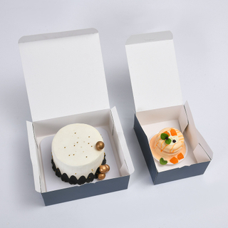Food Grade Custom Print Luxury Foldable Disposable Small Bakery Bread Cake Cupcake Pizza Packing Donut Packing Tear Off Strips Box 