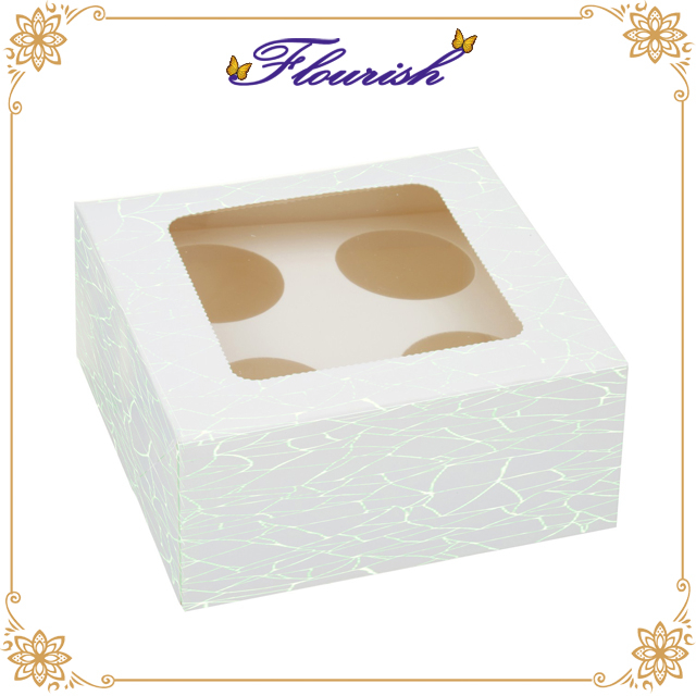 UV Printing White Paperboard Dessert Storage Window Box