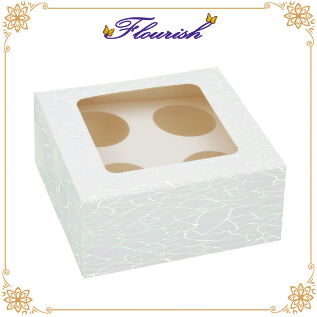 White Cardboard Sweet Baking Cookie Packaging Hinged Cover Box
