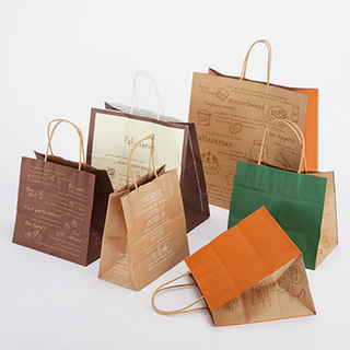 Eco-friendly Kraft Paper Packaging Gift Bags,Twisted Handle Bags