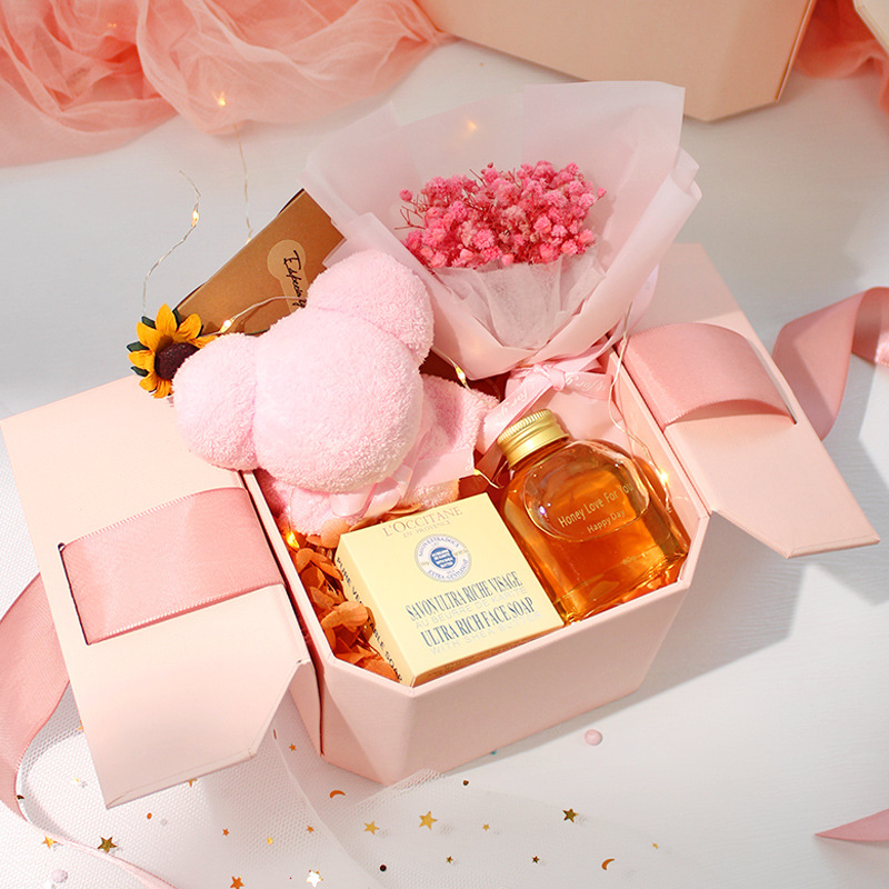 Ribbon Closure Foldable Cardboard Paper Packaging Gift Carton Box
