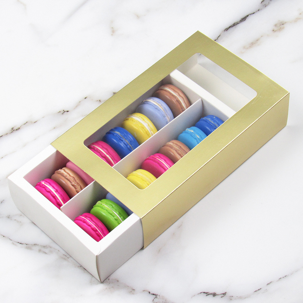  China Wholesale White Cardboard Paper Packaging Macaroon Box