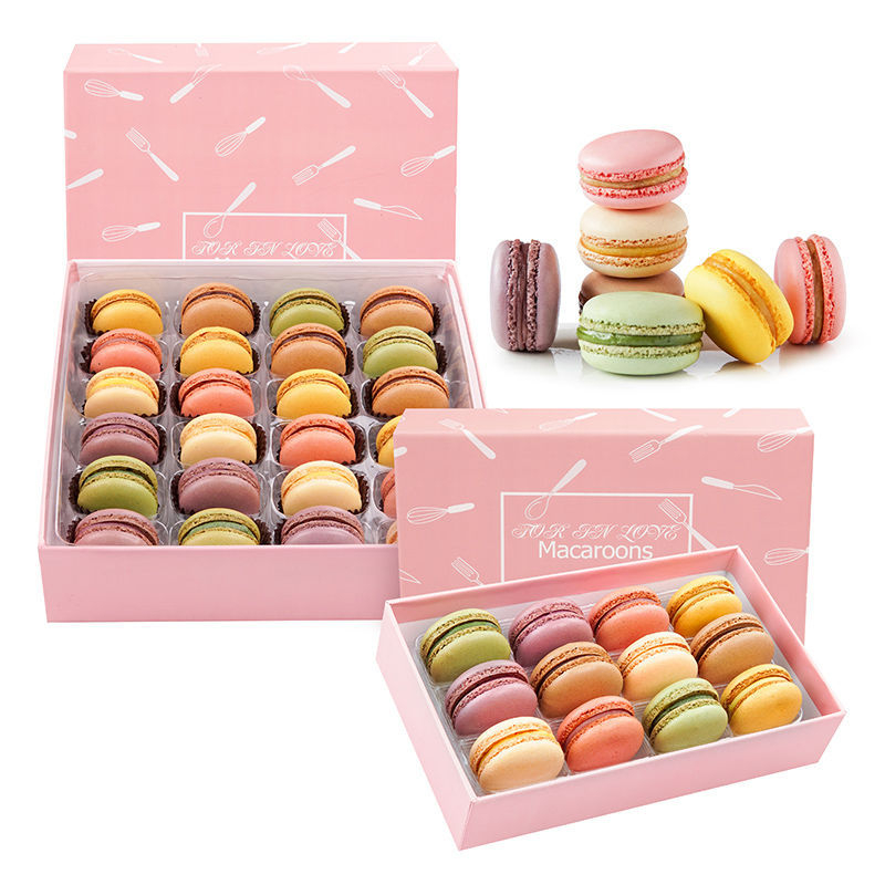 China Wholesale Custom Logo Printed White Cardboard Paper Packaging Macaron Box