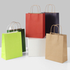 Multicolored Twisted Handle Kraft Paper Packaging Bags