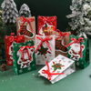 Custom Christmas Xmas Festival Pattern Kraft Paper Bags with Handle Holiday Pattern Gift Packaging Packing Bag Customization Shopping Bag for Chocolate Appeal