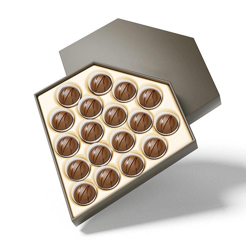 Luxury Custom Logo Printing Premium White Cardboard Paper Packing Snack Biscuit Cookies Bread Candy Sweet Food Truffle Chocolate Packaging Gift Chocolate Box