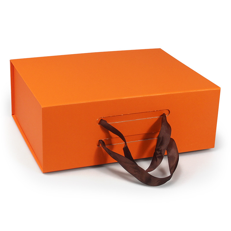 Ribbon Handle Folding Carton Box,Cardboard Paper Packaging Gift Box