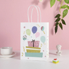 Natural White Kraft Paper Packaging Gift Bags With Twisted Handle