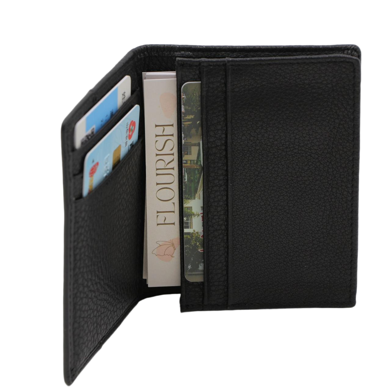 Wholesale Luxury Custom Cow Horse Leather Credit Card ID Bank Card Holder Wallet Purse Men Design Minimalist Genuine Leather Slim Card Holders